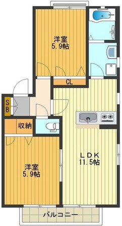 グランシードのぐちの物件間取画像